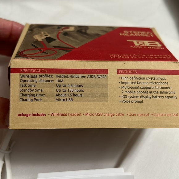 T&B Tate & Baker Stereo Headset NIOB - Picture 2 of 5